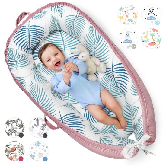 Picture of Pillani Baby Lounger for Newborn - Newborn Lounger for 0-12 Months, Breathable & Portable Infant Lounger - Adjustable Cotton Soft Baby Floor Seat for Travel, Baby Essentials - Baby Registry Search