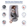 Picture of ALLOPERA Pregnancy Pillow, Full Body Maternity Pillow 57 inch, with Removable Washable Cover - Sleep Support for Legs, Back, Neck, Shoulder, HIPS, Belly, Velvet Cover-Grey-Dark Blue