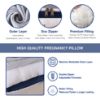 Picture of ALLOPERA Pregnancy Pillow, Full Body Maternity Pillow 57 inch, with Removable Washable Cover - Sleep Support for Legs, Back, Neck, Shoulder, HIPS, Belly, Velvet Cover-Grey-Dark Blue