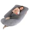 Picture of ALLOPERA Pregnancy Pillow, Full Body Maternity Pillow 57 inch, with Removable Washable Cover - Sleep Support for Legs, Back, Neck, Shoulder, HIPS, Belly for Pregnent Women, Velvet Cover(Grey)