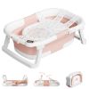 Picture of napei Collapsible Baby Bathtub,Baby Bath Tub with Soft Cushion & Thermometer,Baby Bathtub Newborn to Toddler 0-36 Months,Portable Travel Baby Tub