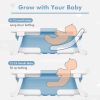Picture of napei Collapsible Baby Bathtub,Baby Bath Tub with Soft Cushion & Thermometer,Baby Bathtub Newborn to Toddler 0-36 Months,Portable Travel Baby Tub