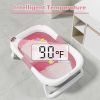 Picture of napei Collapsible Baby Bathtub,Baby Bath Tub with Soft Cushion & Thermometer,Baby Bathtub Newborn to Toddler 0-36 Months,Portable Travel Baby Tub