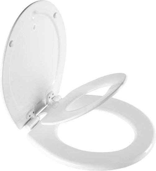 Picture of Mayfair NextStep2 Toilet Seat with Toddler Potty Training Seat Built-In, Slow Close, Easy Clean, Magnetic Removable Kids Seat, ROUND, White