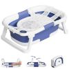 Picture of napei Collapsible Baby Bathtub,Baby Bath Tub with Soft Cushion & Thermometer,Baby Bathtub Newborn to Toddler 0-36 Months,Portable Travel Baby Tub