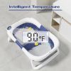 Picture of napei Collapsible Baby Bathtub,Baby Bath Tub with Soft Cushion & Thermometer,Baby Bathtub Newborn to Toddler 0-36 Months,Portable Travel Baby Tub