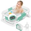 Picture of napei Collapsible Baby Bathtub,Baby Bath Tub with Soft Cushion & Thermometer,Baby Bathtub Newborn to Toddler 0-36 Months,Portable Travel Baby Tub