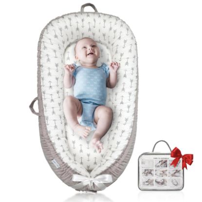 Picture of Baby Lounger for Newborn Cover - Newborn Lounger for 0-12 Months, Breathable & Portable Infant Lounger - Adjustable Cotton Soft Baby Floor Seat for Travel, Newborn Essentials - Arrow