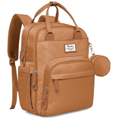 Picture of RUVALINO Diaper Bag Backpack, Multifunction Travel Pack Maternity Baby Changing Bags, Large Capacity, Waterproof, Dark Brown