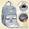 Picture of RUVALINO Diaper Bag Backpack-Multifunction Baby Travel Bag with Changing pad, Insulated Bottle Holders & Pacifier Case, Large Capacity, Waterproof, Sky Blue