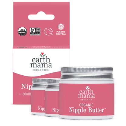 Picture of Earth Mama Organic Nipple Butter™ | Nipple Cream Safe for Breastfeeding | Postpartum Essentials for Nursing | Non Lanolin Nipple Cream, 2 fl oz (3-Pk)