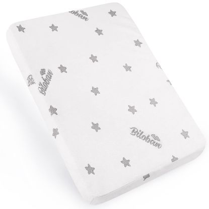 Picture of Pack and Play Mattress Topper 36.5" x 25", Waterproof Bamboo Dual Sided (Firm for Babies) & Soft Foam (for Toddlers) Breathable Playard Mattress Pad, Foam Baby Playpen Mattress