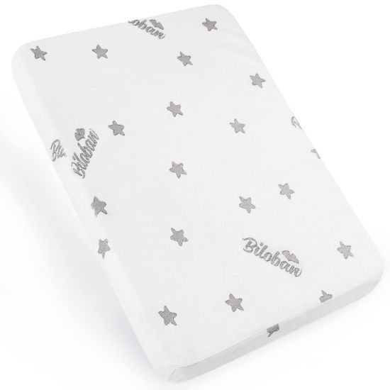 Picture of Pack and Play Mattress Topper 36.5" x 25", Waterproof Bamboo Dual Sided (Firm for Babies) & Soft Foam (for Toddlers) Breathable Playard Mattress Pad, Foam Baby Playpen Mattress