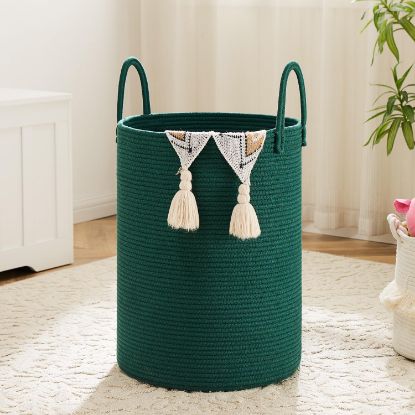 Picture of Artfeel Laundry Basket,Woven Cotton Rope Laundry Hamper,100L for Decorative Storage of Dirty Clothes,Toys and Blankets in Bathroom,Baby Room and Living Room