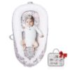 Picture of JOCUTE Baby Lounger, Portable Newborn Lounger, Organic Cotton Infant Nest Cover, Adjustable Infant Lounger, Ultra Baby Gift, Baby Bed in Room