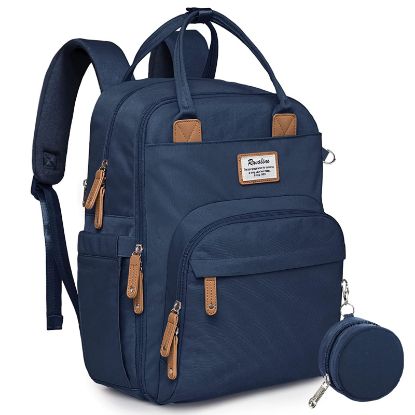 Picture of RUVALINO Diaper Bag Backpack, Multifunction Travel Pack Maternity Baby Changing Bags, Large Capacity, Waterproof, Peacock Blue