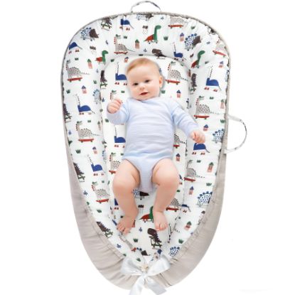 Picture of URMYWO Baby Lounger - Baby Lounger for Newborn 0-24 Months, Breathable & Soft Cotton Baby Nest Cover Infant Lounger, Babies Newborn Essentials Gifts, Portable Baby Floor Seat for Home and Travel