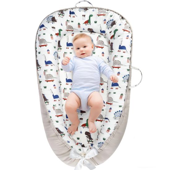 Picture of URMYWO Baby Lounger - Baby Lounger for Newborn 0-24 Months, Breathable & Soft Cotton Baby Nest Cover Infant Lounger, Babies Newborn Essentials Gifts, Portable Baby Floor Seat for Home and Travel