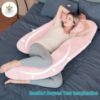 Picture of Cute Castle Pregnancy Pillows, Soft U-Shape Maternity Pillow with Removable Cover - Full Body Pillows for Adults Sleeping - Pregnancy Must Haves - Jumbo 57 Inch - Pink