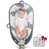 Picture of JOCUTE Baby Lounger - Baby Lounger for Newborn 0-24 Months, Ultra Newborn Babies Essentials Gifts, Baby Snuggle Nest Me Baby Lounger, Lightweight Infant Baby Lounger Cover (Grey Leaves)