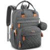 Picture of BabbleRoo Diaper Bag Backpack - Baby Essentials Travel Tote - Multi Function Waterproof Diaper Bag, Travel Essentials Baby Bag with Changing Pad, Stroller Straps & Pacifier Case - Unisex, Dark Gray