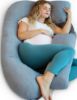 Picture of Pharmedoc Pregnancy Pillows, U-Shape Full Body Pillow - Removable Cooling Cover -Dark Grey - Belly and Back Support - Maternity Essential - Pregnancy Must Haves