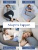 Picture of Pharmedoc Pregnancy Pillows, U-Shape Full Body Pillow - Removable Cooling Cover -Dark Grey - Belly and Back Support - Maternity Essential - Pregnancy Must Haves