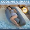 Picture of Pharmedoc Pregnancy Pillows, U-Shape Full Body Pillow - Solid - Cooling Removable Cover Dark Grey - Pregnancy Pillows for Sleeping - Body Pillows for Adults, Maternity Pillow and Pregnancy Must Haves