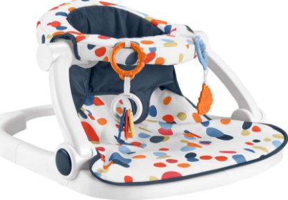 Picture of Fisher-Price Portable Baby Chair, Darling Dots Sit-Me-Up Floor Seat with BPA-Free Teether & Clacker Newborn Developmental Toys