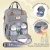 Picture of RUVALINO Diaper Bag Backpack - Multifunction Waterproof Travel Backpack, Baby Bag with Changing Pad & Stroller D-Ring & Pacifier Case - Travel Essentials & Baby Registry Search & Shower Gifts - Gray