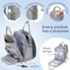 Picture of RUVALINO Diaper Bag Backpack - Multifunction Waterproof Travel Backpack, Baby Bag with Changing Pad & Stroller D-Ring & Pacifier Case - Travel Essentials & Baby Registry Search & Shower Gifts - Gray