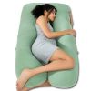 Picture of QUEEN ROSE Cooling Pregnancy Pillows, U Shaped Full Body Maternity Pillow for Pregnant Support, Rayon Derived from Bamboo, Buttery Soft, Super Breathable for Hot Sleeper, Green