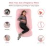 Picture of ALLOPERA Pregnancy Pillow, Full Body Maternity Pillow 57 inch, with Removable Washable Cover - Sleep Support for Legs, Back, Neck, Shoulder, HIPS, Belly for Pregnent Women, Jersey Knit Cotton (Pink)