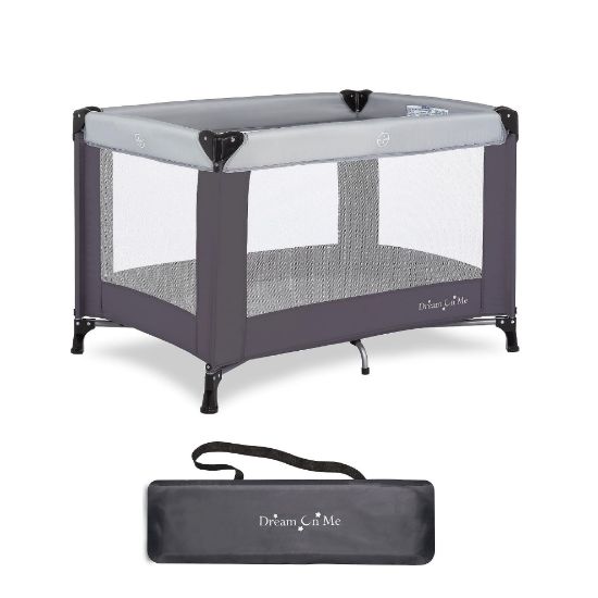 Picture of Dream On Me Nest Portable Playard in Grey with Carrybag an Shoulder Strap, Lightweight, Packable and Easy Setup Baby Playard, Breathable Mesh Sides and Soft Fabric - Comes with a Removable Padded Mat