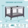 Picture of Dream On Me Nest Portable Playard in Grey with Carrybag an Shoulder Strap, Lightweight, Packable and Easy Setup Baby Playard, Breathable Mesh Sides and Soft Fabric - Comes with a Removable Padded Mat