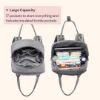 Picture of BabbleRoo Diaper Bag Backpack - Baby Essentials Travel Tote - Multi Function Waterproof Diaper Bag, Travel Essentials Baby Bag with Changing Pad, Stroller Straps & Pacifier Case - Unisex, Light Gray