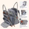 Picture of BabbleRoo Diaper Bag Backpack - Baby Essentials Travel Tote - Multi Function Waterproof Diaper Bag, Travel Essentials Baby Bag with Changing Pad, Stroller Straps & Pacifier Case - Unisex, Light Gray