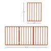 Picture of Pet Gate - 3-Panel Indoor Foldable Dog Fence for Stairs or Doorways - 54x24-Inch Retractable Wood Freestanding Dog Gates by PETMAKER (Mahogany)