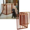 Picture of Pet Gate - 3-Panel Indoor Foldable Dog Fence for Stairs or Doorways - 54x24-Inch Retractable Wood Freestanding Dog Gates by PETMAKER (Mahogany)