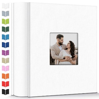 Picture of Artfeel Photo Album 4x6 with 1000 Pockets,Slip-in Picture Albums,Linen Cover Memory Book with Front Window,White Page Vertical Photo Book for Wedding,Family,Anniversare,Baby,Vacation