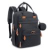 Picture of BabbleRoo Diaper Bag Backpack - Baby Essentials Travel Tote - Multi Function Waterproof Diaper Bag, Travel Essentials Baby Bag with Changing Pad, Stroller Straps & Pacifier Case - Unisex, Black