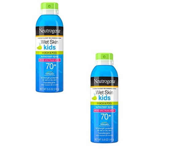 Picture of Neutrogena Wet Skin Kids Sunscreen Spray, Water-Resistant and Oil-Free, Broad Spectrum SPF 70+, 5 oz 2PK New Item