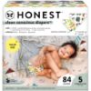 Picture of The Honest Company Clean Conscious Diapers | Plant-Based, Sustainable | So Delish + All The Letters | Super Club Box, Size 5 (27+ lbs), 84 Count