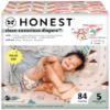 Picture of The Honest Company Clean Conscious Diapers for Sensitive Skin | Hypoallergenic, Fragrance Free | Girl Prints | Super Club Box, Size 5 (27+ lbs), 84 Count