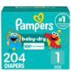 Picture of Pampers Diapers - Baby Dry - Size 1, 204 Count, Absorbent Disposable Infant Diaper (Packaging May Vary)