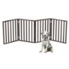 Picture of Pet Gate - 4-Panel Indoor Foldable Dog Fence for Stairs, Hallways or Doorways - 72x24-Inch Retractable Wood Freestanding Dog Gates by PETMAKER (Brown)