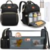 Picture of DEBUG Baby Diaper Bag Backpack with Changing Station for Boys Girl, Baby Registry Search Must Haves Shower Gifts Baby Stuff Newborn, Dad Black Large Travel Waterproof Diapers Bag with Stroller Straps