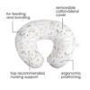 Picture of Boppy Original Nursing Pillow, White and Gold Notebook, Ergonomic Nursing Essentials for Bottle and Breastfeeding, Firm Fiber Fill, with Removable Pillow Cover, Machine Washable