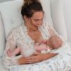 Picture of Boppy Original Nursing Pillow, White and Gold Notebook, Ergonomic Nursing Essentials for Bottle and Breastfeeding, Firm Fiber Fill, with Removable Pillow Cover, Machine Washable