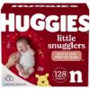 Picture of Huggies Newborn Diapers, Little Snugglers Baby Diapers, Size Newborn (up to 10 lbs), 128 Count